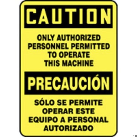 Accuform BILINGUAL OSHA CAUTION Safety Sign SBMEQM712XP SBMEQM712XP